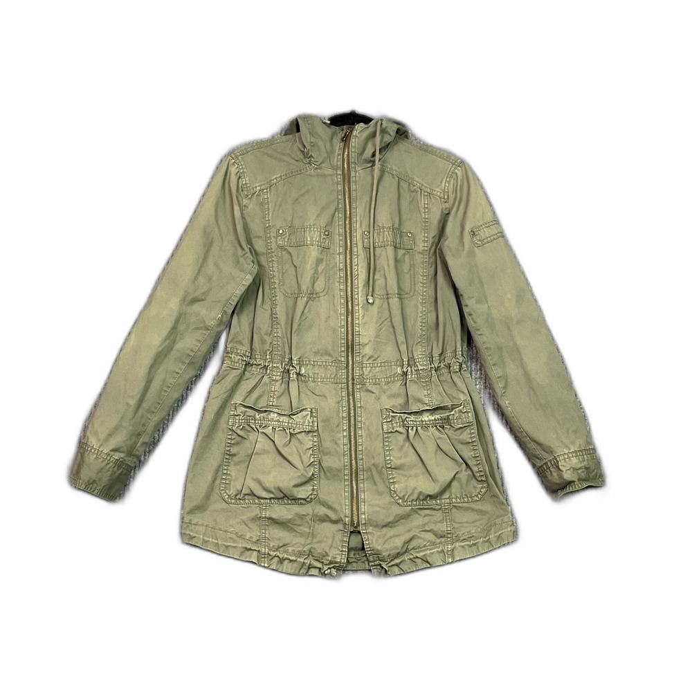 Kenneth Cole Reaction Utility Jacket Womens Small Hooded Full Zip Gorpcore Work